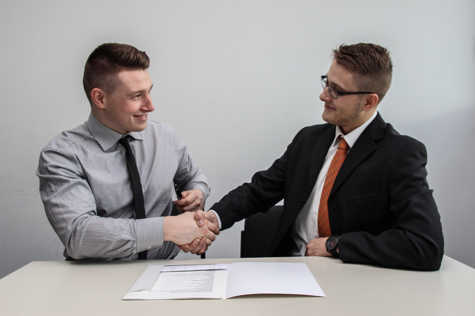 Two men shaking hands